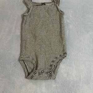 Carter's 3 Month Striped Back And White‎ Girls Ruffle Sleeveless Top Bodysuit